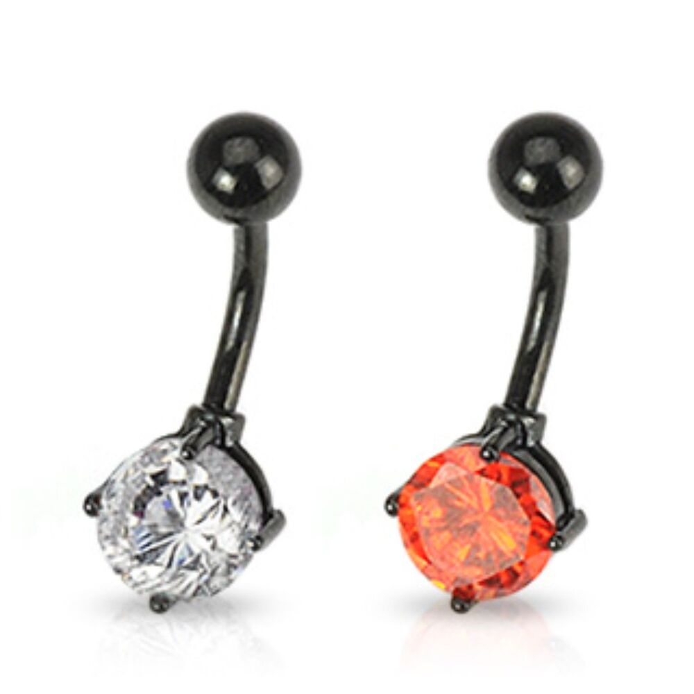 Hollywood Body Jewelry Pair of Black Anodized Belly Rings